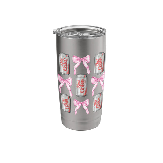 Coca-Cola Diet Coke & Pink Bows Collage Logo Vintage Stainless Steel Insulated Tumbler