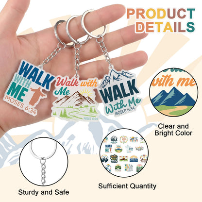 Kigeli 36 Pcs Walk with Me Acrylic Keychain Religious LDS Keychain Mormon Doctrine Keyring Gifts for Encouragement Women Men 2026 Lds Missionary Easter Gifts