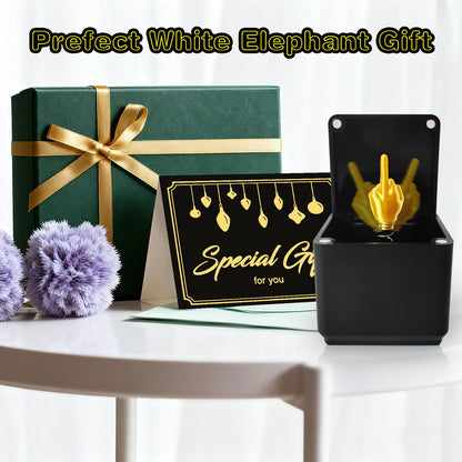 Middle Finger in A Box,2 Pack Prank Gift Box for Adults, Funny Middle Finger Birthday White Elephant Gifts,Weird Stuff Quirky Joke for Gag