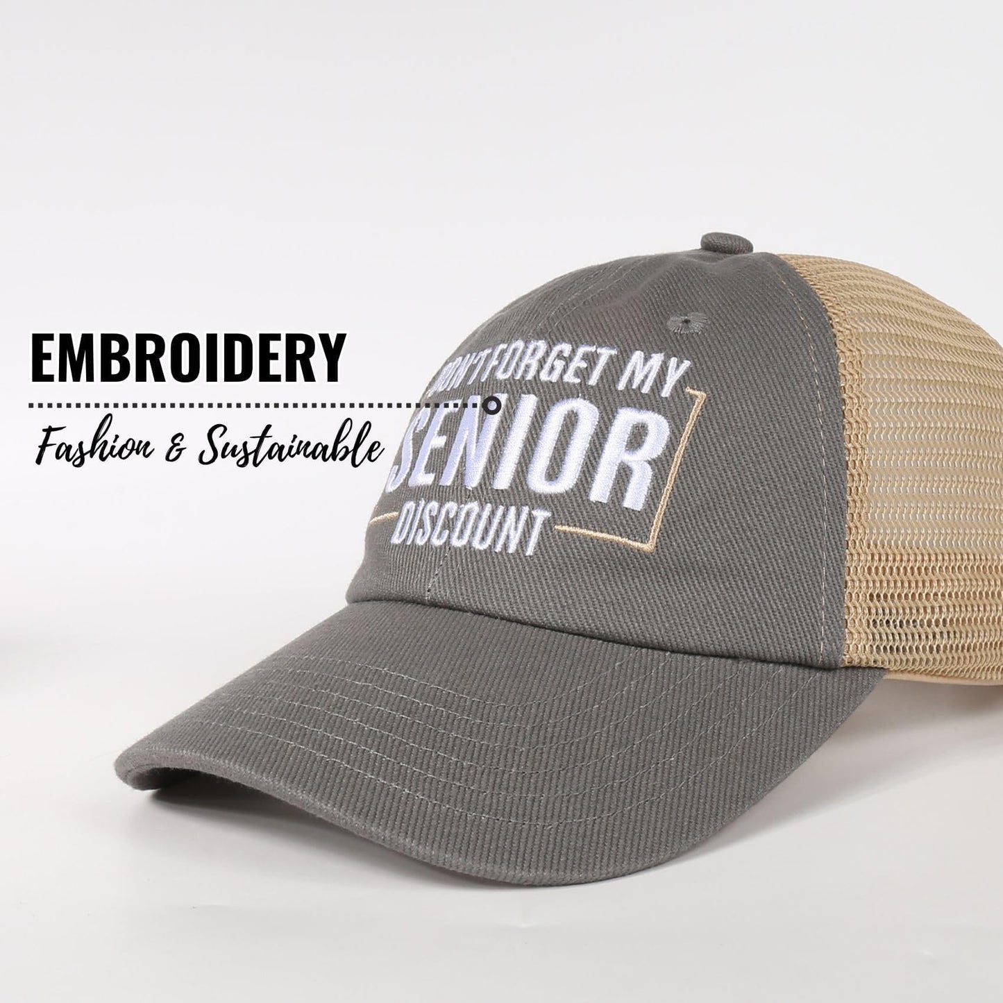 InnoBeta Senior Citizen Gifts Cap for Men, Funny Adjustable Embroidered Hat Gifts for Old People