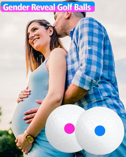 THIODOON 3 Pack Exploding Balls for Golf Party Gender Reveal Prank Funny Joke for Golfers - 3 Piece Set (3 White/Blue & Pink & White)