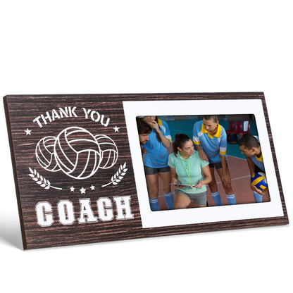 Sumind 1 Pcs Sport Graduation Coach Picture Frame Football Softball Baseball Soccer Basketball Volleyball Graduation Photo Frame Thank You Coach Gift 4" x 6" (Volleyball)