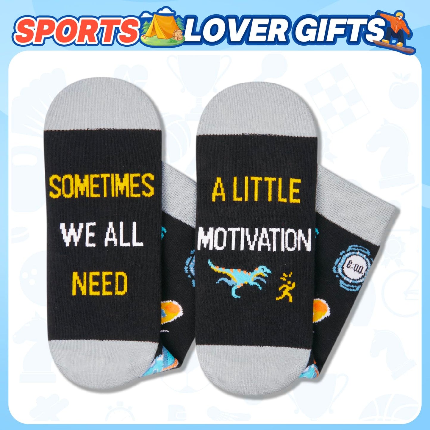 HAPPYPOP Women Men Sports Gifts - Basketball Runner Hiker Softball Skateboarder Socks