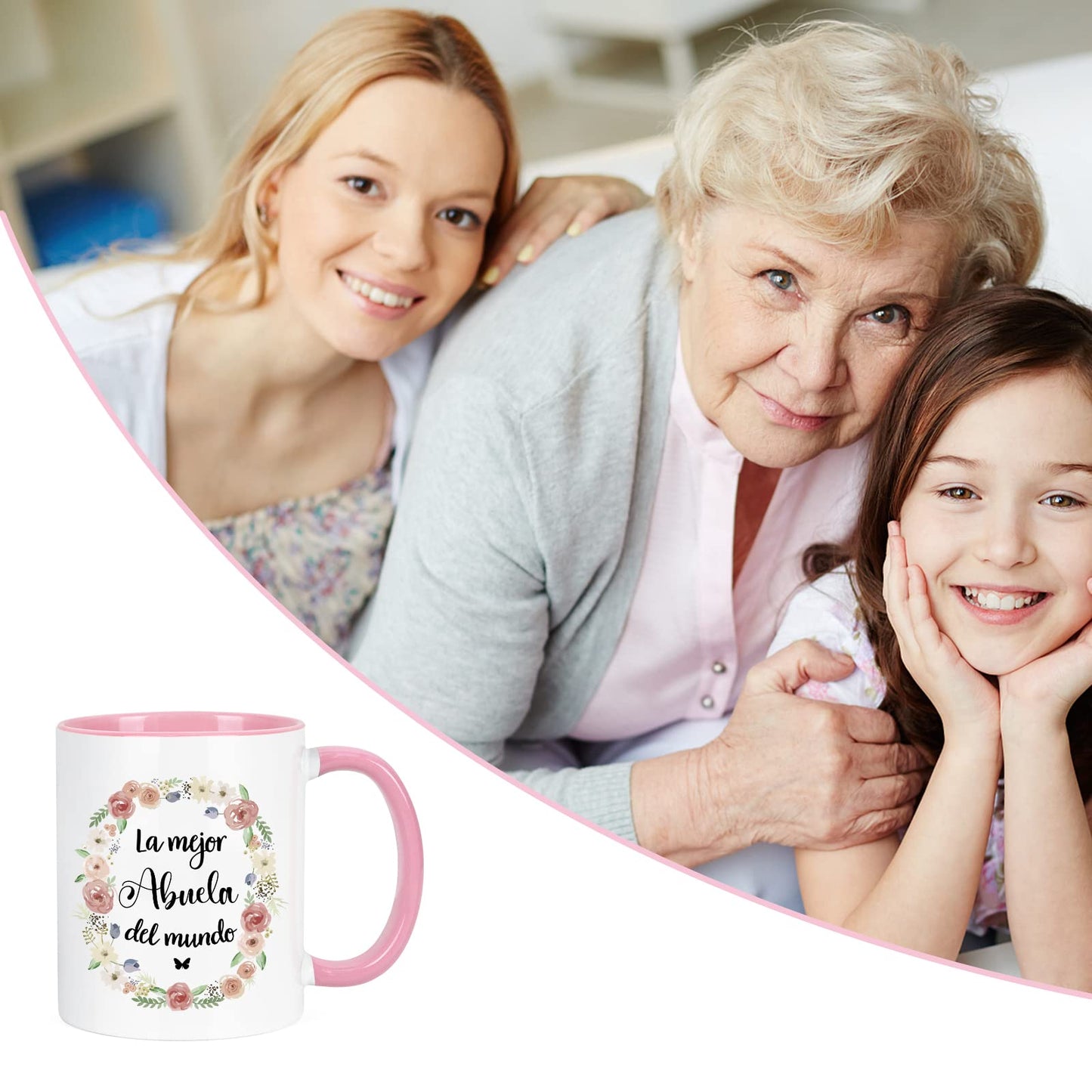 YHRJWN - Gifts for Grandma from Grandchild, Abuela Gifts In Spanish, Best Grandma Ever Mug, Grandmother mug, Mothers Day Christmas Birthday Gift for Grandmother Mimi Gigi 11Oz