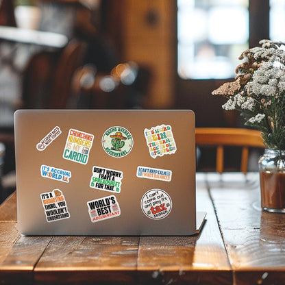 10pcs Accountant Stickers Sheet Funny CPA Gift Tax Season Accounting Spreadsheet Vinyl Decal Multiple Design, Waterproof, UV-Resistant, for Water Bottle, Scrapbook, Laptop, Car (Design 1)