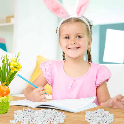 Easter Bunny Mini Erasers for Kids - 60Pcs Spring Gifts Easter Rabbit Pencil Erasers Cute Rabbit Ears Face 3D Puzzle Desk Pet Stationery for Classroom Reward Basket Stuffers Birthday Party