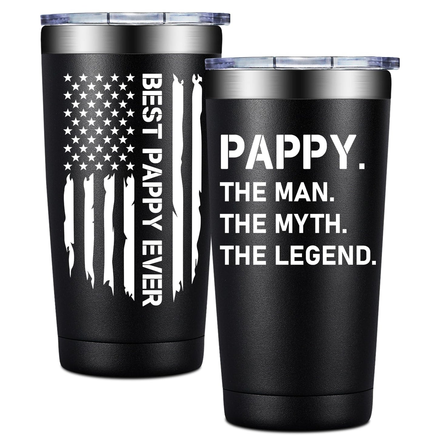 BIRGILT Pappy Fathers Day Gift - Best Pappy Gifts from Grandkids - 20oz Tumbler Cup