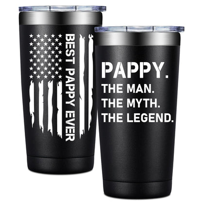 BIRGILT Pappy Fathers Day Gift - Best Pappy Gifts from Grandkids - 20oz Tumbler Cup