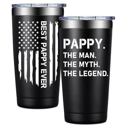 BIRGILT Pappy Fathers Day Gift - Best Pappy Gifts from Grandkids - 20oz Tumbler Cup