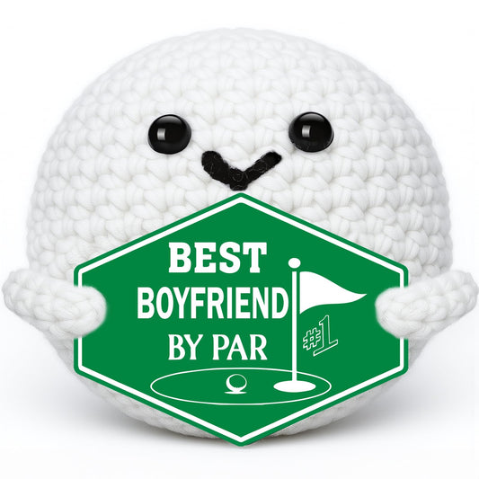 Gifts for Boyfriend Fathers Day - Funny Father's Day Birthday Anniversary Christmas Crochet Golf Ball Accessories for Boyfriend Bf Him Man Fiance Long Distance Graduation Sweetest Gift