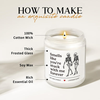 AceThrills Wife Gifts for Wife Birthday Gift Ideas, Girlfriend Birthday Gifts for Girlfriend, Anniversary Candle Gift for Women - 7 Oz Lavender Scented Candles (Stuck with Me Forever)