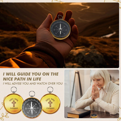 Relaxweex 24 Set Mini Christian Compass Christian Gift for Men Compass with Cards and White Drawstring Organza Bag Bible Scripture Cards Religious Gifts for Men Graduation Gift Wedding