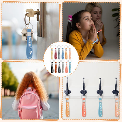 Kenning 24 Sets Walk with Me Keychains with Mormon Youth Theme Bookmarks LDS Missionary Silicone Keychain Bulk Graduation Gift for Coworker Sunday School Pastor Church