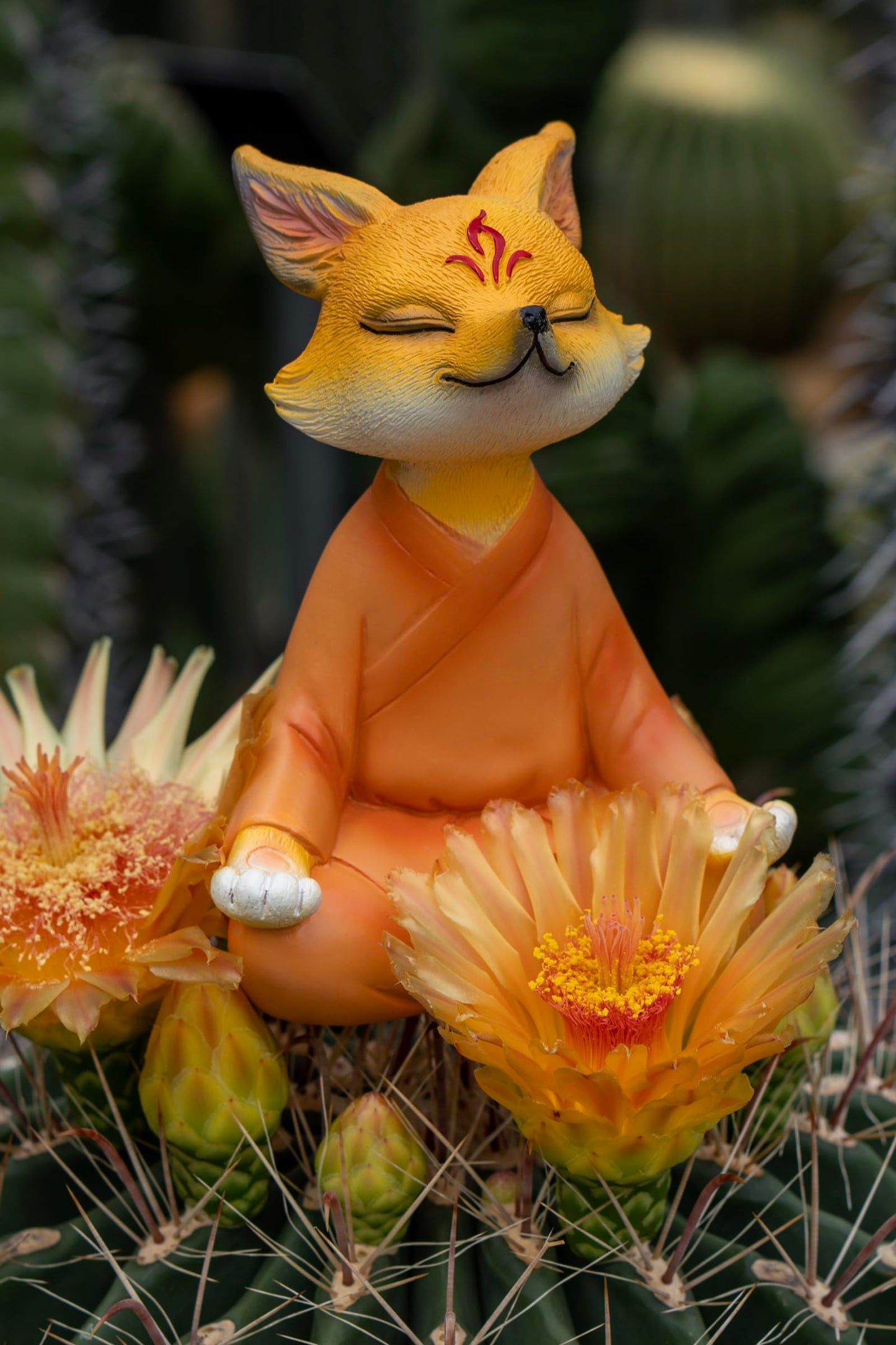 Zen Fox Figurine, Meditating Fox Buddha Statue for Home Decor, Living Room, Yoga & Meditation Accent, Shelf, Table, Desk Decor, Outdoor Garden Decor, Gifts for Women