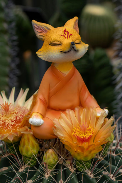 Zen Fox Figurine, Meditating Fox Buddha Statue for Home Decor, Living Room, Yoga & Meditation Accent, Shelf, Table, Desk Decor, Outdoor Garden Decor, Gifts for Women