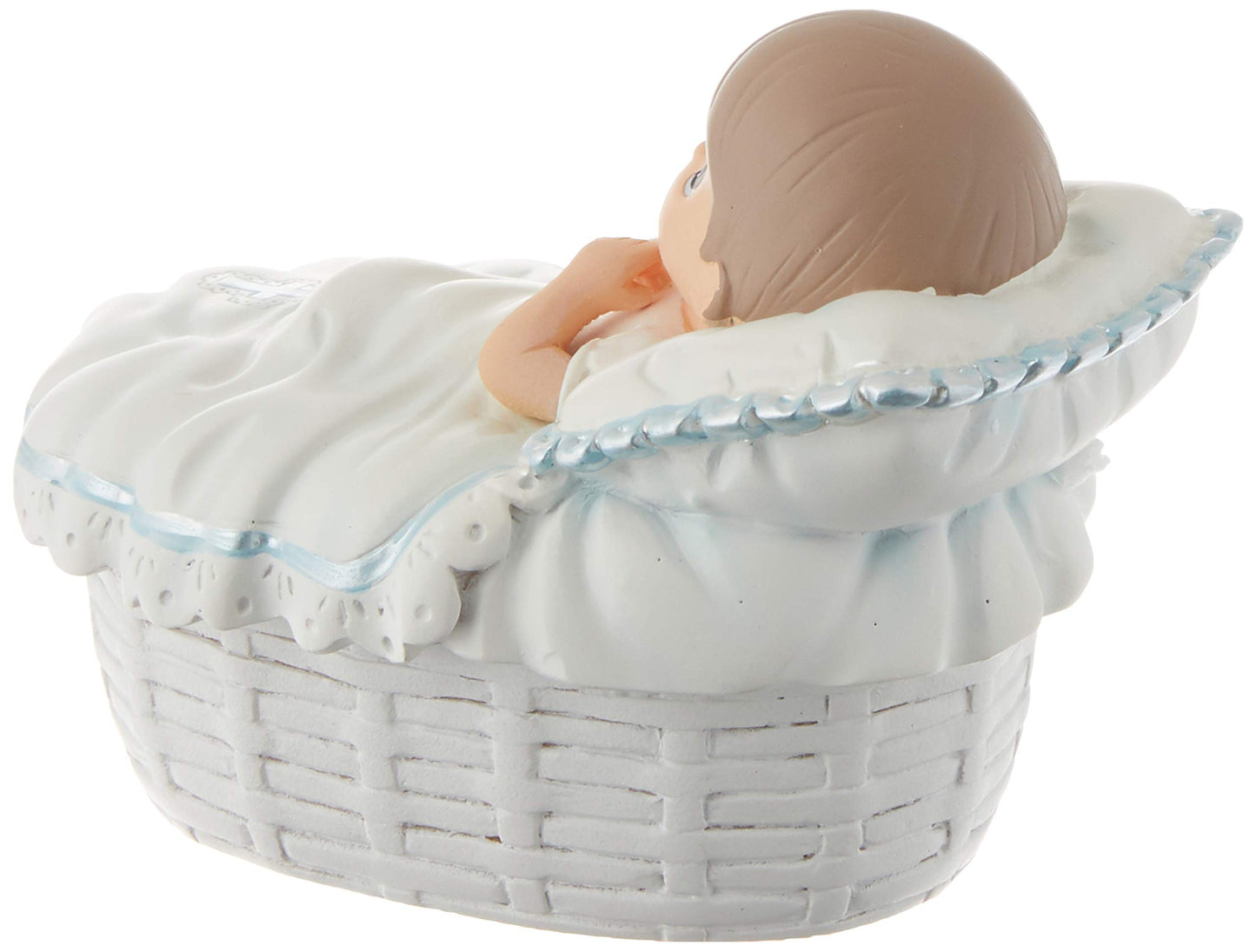 Precious Moments Baptism Gift, Boy's Resin Rosary Box with Hand-Painted Details, Perfect Keepsake, 153409