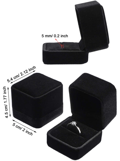 Zhanmai 12 Pcs Velvet Ring Box Jewelry Box Earring Jewelry Case Gift Boxes for Women Wedding Anniversary 2.12 x 1.77 x 2 Inch(Black)