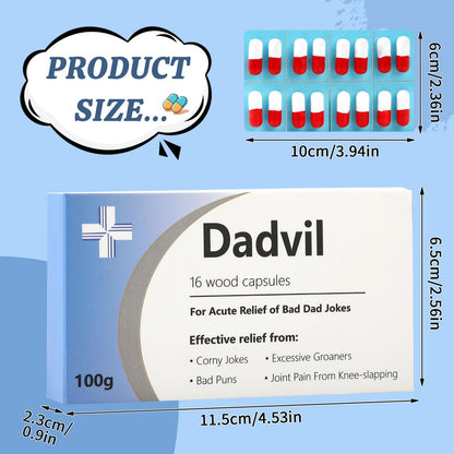 Dad Jokes Pill Box, April Fool's Day Gift, Funny Birthday Gifts for Men, Novelty Joke Gifts for Father, Gag Pill Gifts for Men, White Elephant Gifts