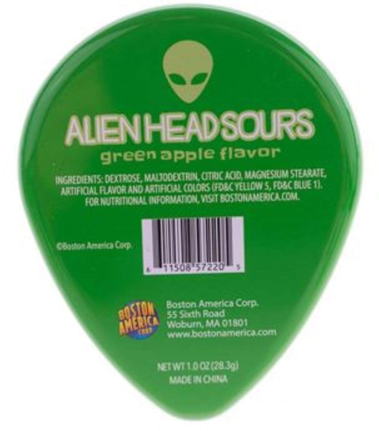 Boston America, Halloween Alien Head Sours Tin, 1 Ounce