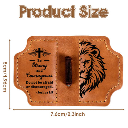 Leather Magnetic Bookmarks Christian with Pen Holder - Bible Magnetic Bookmarks for Men Kids Baptism Gifts for Boys Men Religious Gifts Bible Bookmark Accessories for Man Easter Basket Stuffers
