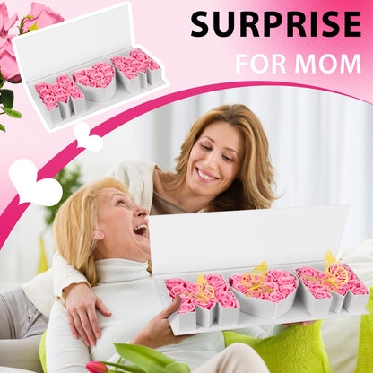 PYQTH 4 Pack Empty Mom Box for Flowers Mothers Day Flower Gift Boxes Thicker Letter Shaped Gift Box Fillable Chocolate Candy Packaging Boxes for Mother's Day Birthday (White)