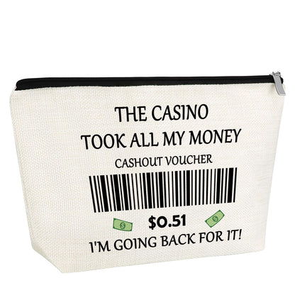 Gambler Gift Casino Lover Gift for Women Makeup Bag Gambling Lovers Gift Slot Machine Themed Gift for Gambler Friend Birthday Retirement Gift for Grandma Christmas Gifts Cosmetic Bag Travel Pouch