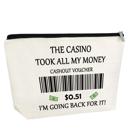 Gambler Gift Casino Lover Gift for Women Makeup Bag Gambling Lovers Gift Slot Machine Themed Gift for Gambler Friend Birthday Retirement Gift for Grandma Christmas Gifts Cosmetic Bag Travel Pouch