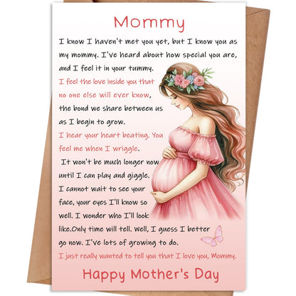 Mother's Day Card for Mother To Be, Mothers Day Card Gift for Mom to Be, Greeting Card for Expecting Mom