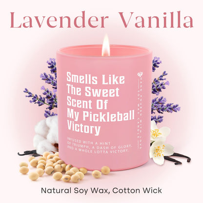 Pickleball Gifts for Women, Lavender Scented Candle,Cool Gifts for Pickleball Lovers/Girl/Coach/Player/Friend, Funny Pickleball-Themed Gift for Mothers Day Birthday, Pink Jar(10oz)