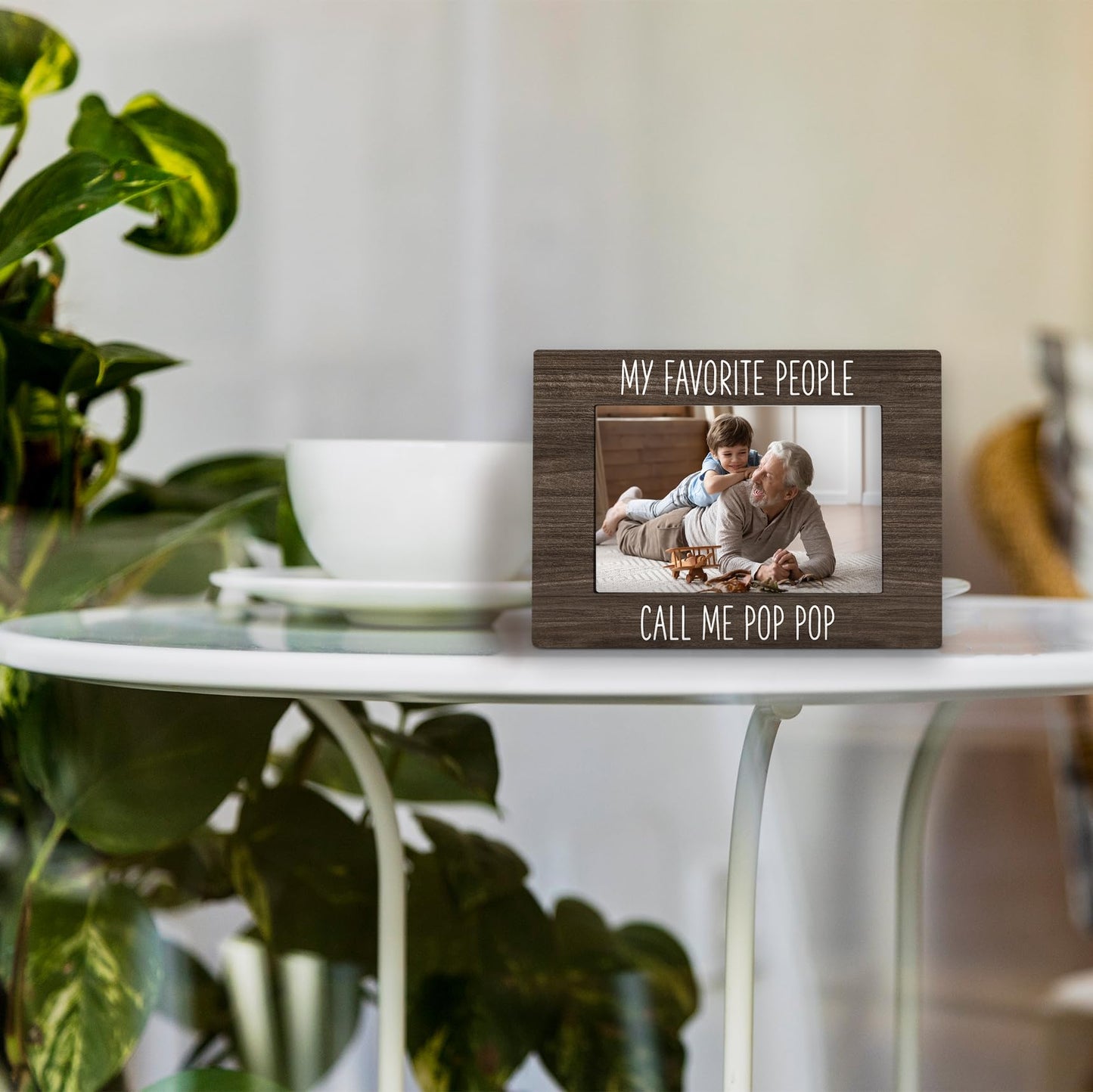 Pop Pop 4x6 Picture Frame, Grandpa Gifts Photo Frame, Grandkids Photo Frame, Gifts for Pop Pop from Grandkids, My Favorite People Call Me PopPop Picture Photo Frames for Desk Decor