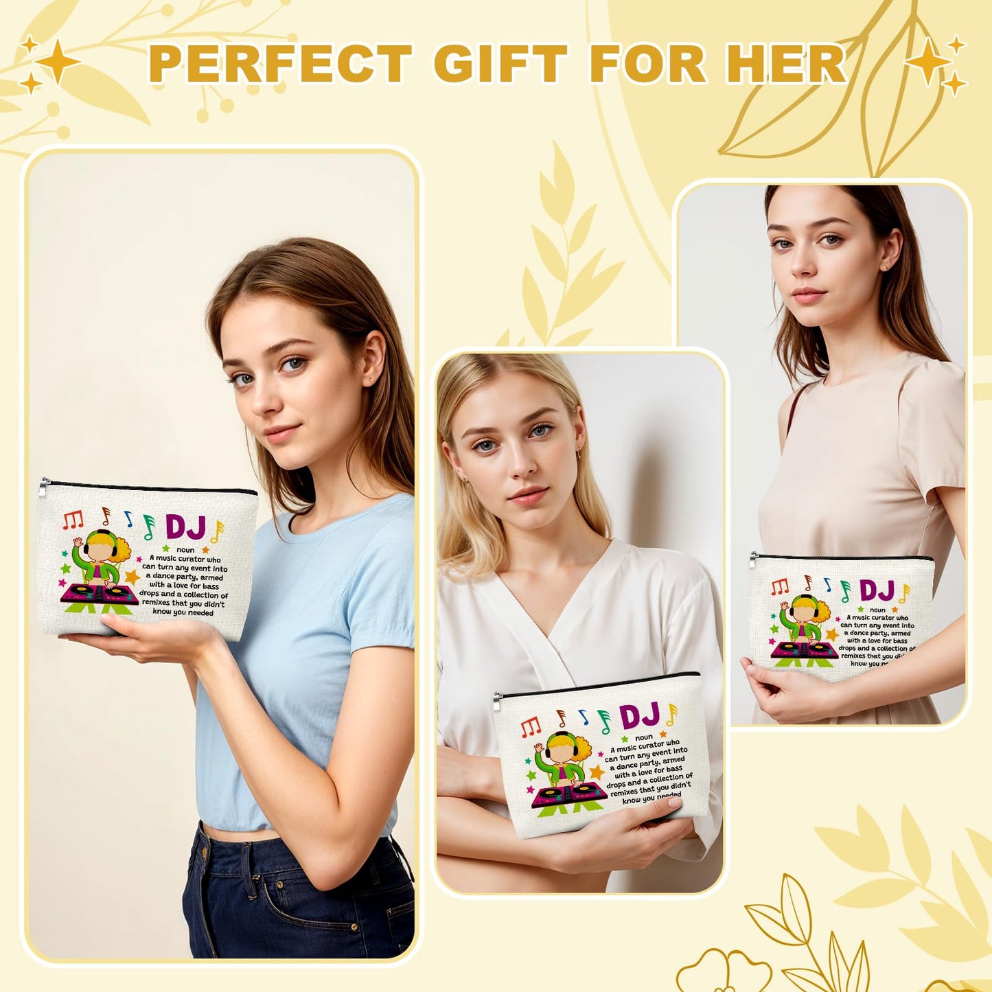 Mxrymvu Music Lover Gift Makeup Bags DJ Gifts for Women Men Disco DJ Appreciation Gift Cosmetic Bags Birthday Gifts for Musician Singer Bar Lovers Disco Lover Christmas Thanksgiving Present