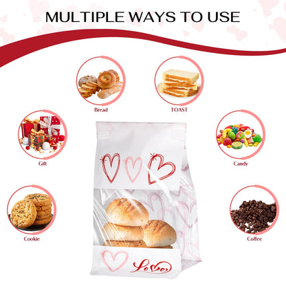 AISunGoo 28 Pcs Valentines Day Gift Bags With Tin Tie Lock for Kids Class Parties, Treat Bags for Valentines Party Favors