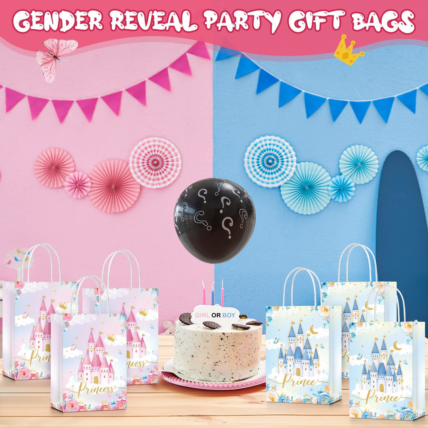 Sepamoon Princess Goodie Bags - Princess Themed Party Favors Decorative Gift Bags for Girls Birthdays, Celebrations Events(24 Pcs)