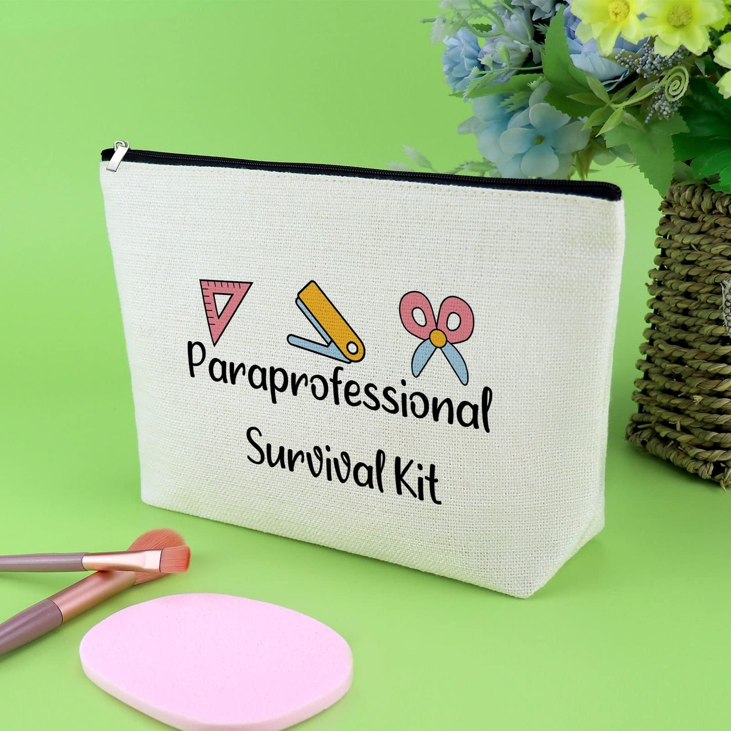 Paraprofessional Appreciation Gift 2 Pcs Makeup Bag Para Thank You Gifts for Paraeducator Teacher Assistant Travel Pouch Teachers' Day Birthday Christmas Graduation Present 2 Pack Cosmetic Bag