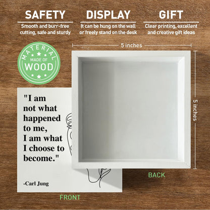 Therapy Office Desk Decor Wooden Box Sign, Mental Health Decor for Home School Counseling Decoration Mental Health Gift for School Counselor Psychologist Therapist, I Am What I Choose to Become