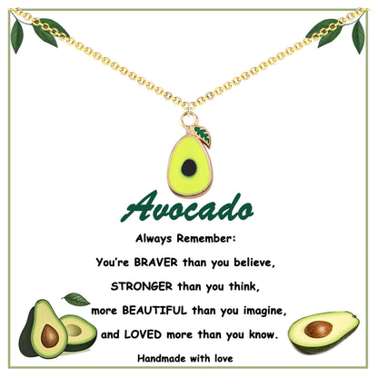 Inspirational Avocado Necklace for Women Teens, Avoacdo Lover Jewelry, Cute Avocado Fruit Gifts for Friends Daughter Granddaughter