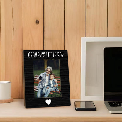 Grampy Gifts Picture Frame 5x7, Grampy Grandpa Photo Frame, Christmas Birthday Gifts for Grampys from Grandson, Grampy's Little Boy Wooden Picture Photo Frames for Desk Home Room Decor