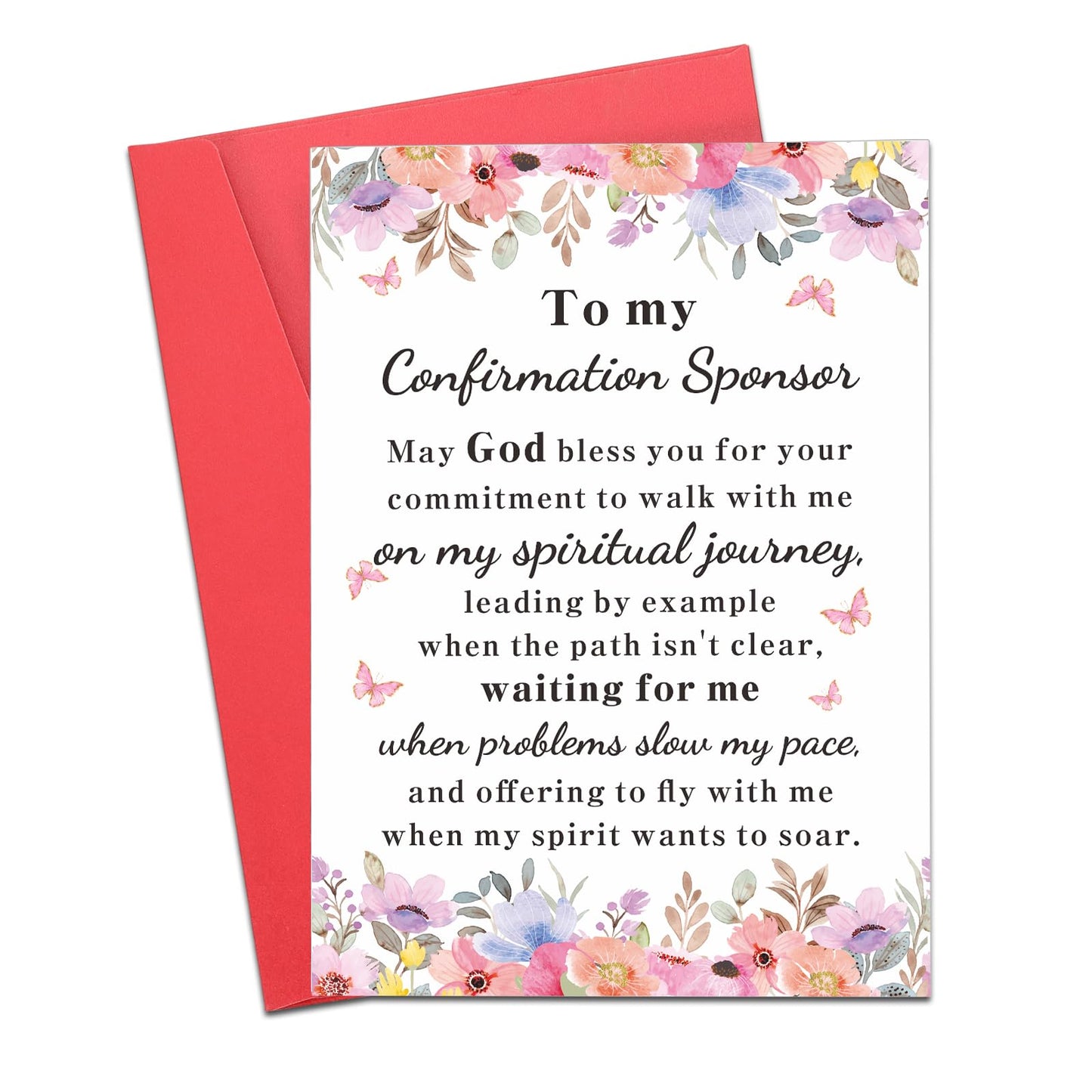 Confirmation Card Catholic Confirmation Sponsor Gifts for Women Men, Christian Cards Baptism for Teens, Religious Baptism Cards Appreciation Thank You Cards Thanksgiving Christmas Birthday Adults