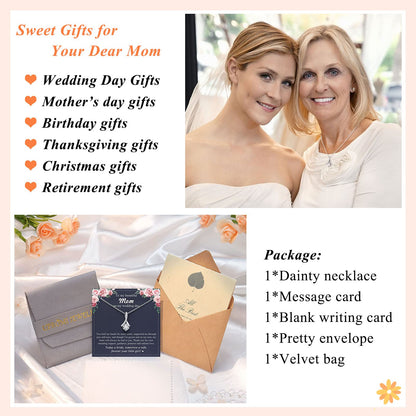Dainty Necklace for Bonus Mom/Boyfriend's Mom/Mother of the Bride/Mother of the Groom/Daughter, Wedding Gifts