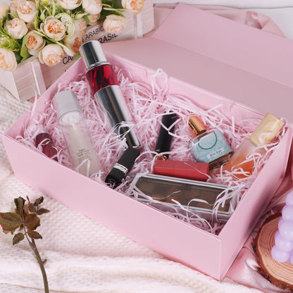 LFBOX Pink Gift Box with Magnetic Lids 13.8x8.3x4.4 in, Large Present Box for Bridesmaid Proposal Wedding Mother's Day 1 Pack