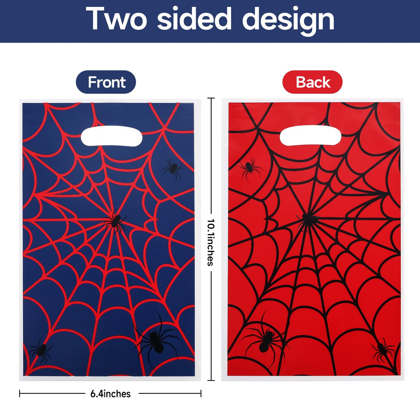 ADARRO 40PCS Spider Wed Party Favor Bags, Red & Blue Cartoon Goodie Candy Bags for Birthday Party Supplies