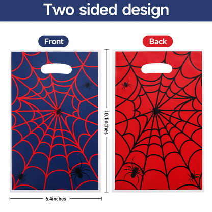 ADARRO 40PCS Spider Wed Party Favor Bags, Red & Blue Cartoon Goodie Candy Bags for Birthday Party Supplies