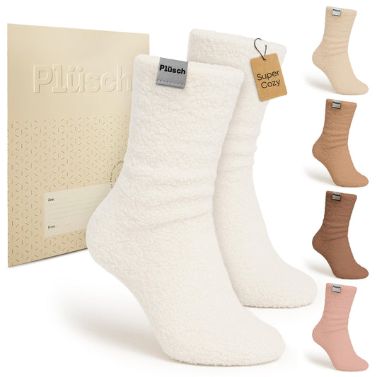 Plüsch Gift for Women – Ultra-Soft Cozy Cloud Socks in Kraft Envelope – Thoughtful Self-Care, Unique Birthday Gifts for Women