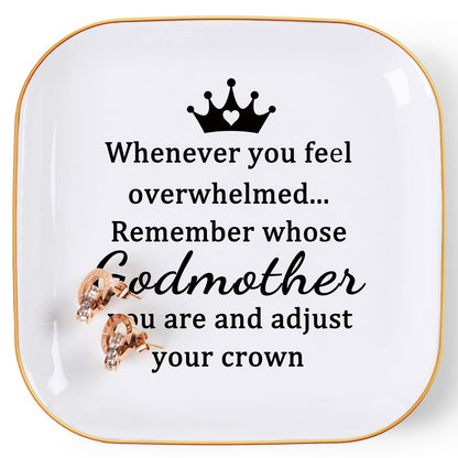 Godmother Gifts from Godchild, ...Remember Whose Godmother You Are... Gifts for Godmother Jewelry Dish Tray, Godmother Proposal Gift for Godmother Birthday Christmas Mothers Day