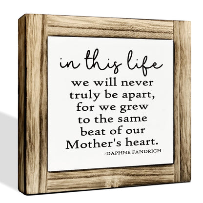 Home Decor Signs, Decorative Wooden Box Sign, Farmhouse Twins Signs, Grieving Sibling Decor, Birthday Gift for Sister or Brother, In This Life We Never Truly Be Apart Sign, 5.9×5.9 inches