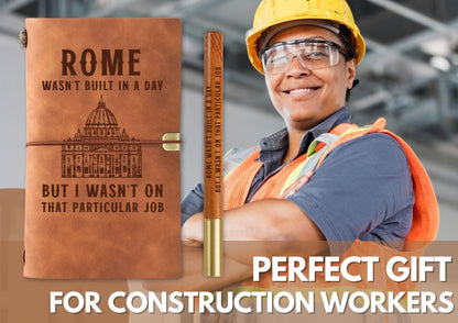 InnoBeta Construction Worker Gifts Journal Notebook, Gifts for Construction Workers on Christmas, Birthday, Sketchbook, Travel Diary, Lined Planner, Faux Leather, 7.8 * 5 Inches