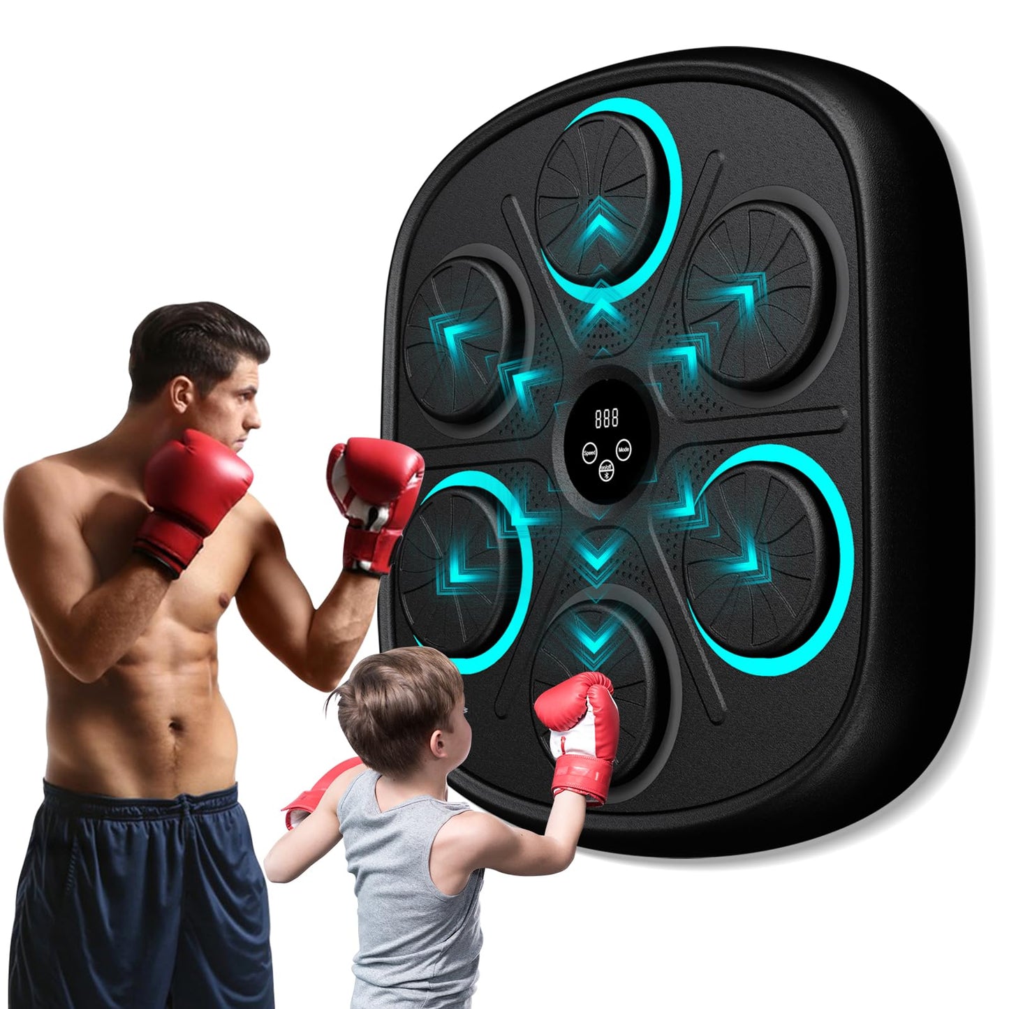 OurStarry New Model Smart Music Boxing Machine for Adults and Kids, Training Machine with LED Electronic Wall Mounted, Home Indoor Workout Equipment with Premium Boxing Gloves
