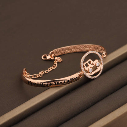 TGBJE J First I Drink The Coffee Then I Drive The Bracelet Gift (RG bangle)