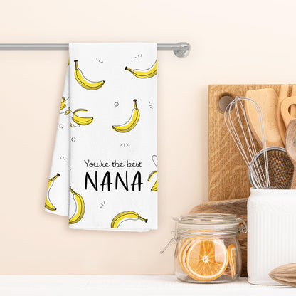 WFSM Nana Gifts Kitchen Towels - Gifts for Nana Kitchen Towels, Banana Gift Hand Towels, Gift for Nana from Grandkids Tea Towel, Nana Gifts for Mothers Day, 16×24 Inches