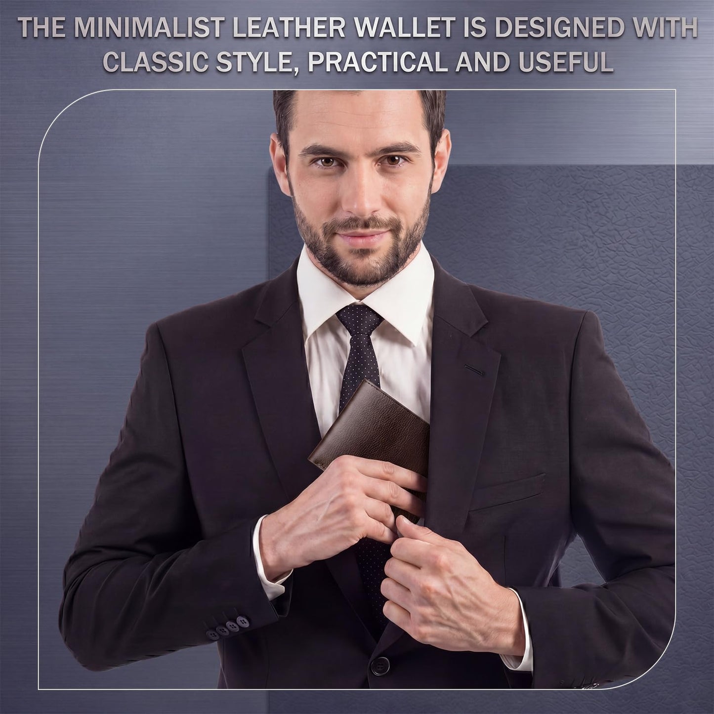 24 Pcs Fathers Day Bulk Gifts Wallet for Men, Bifold Leather Engraved Wallet for Husband Son Dad Coworkers Employees (Multicolor)
